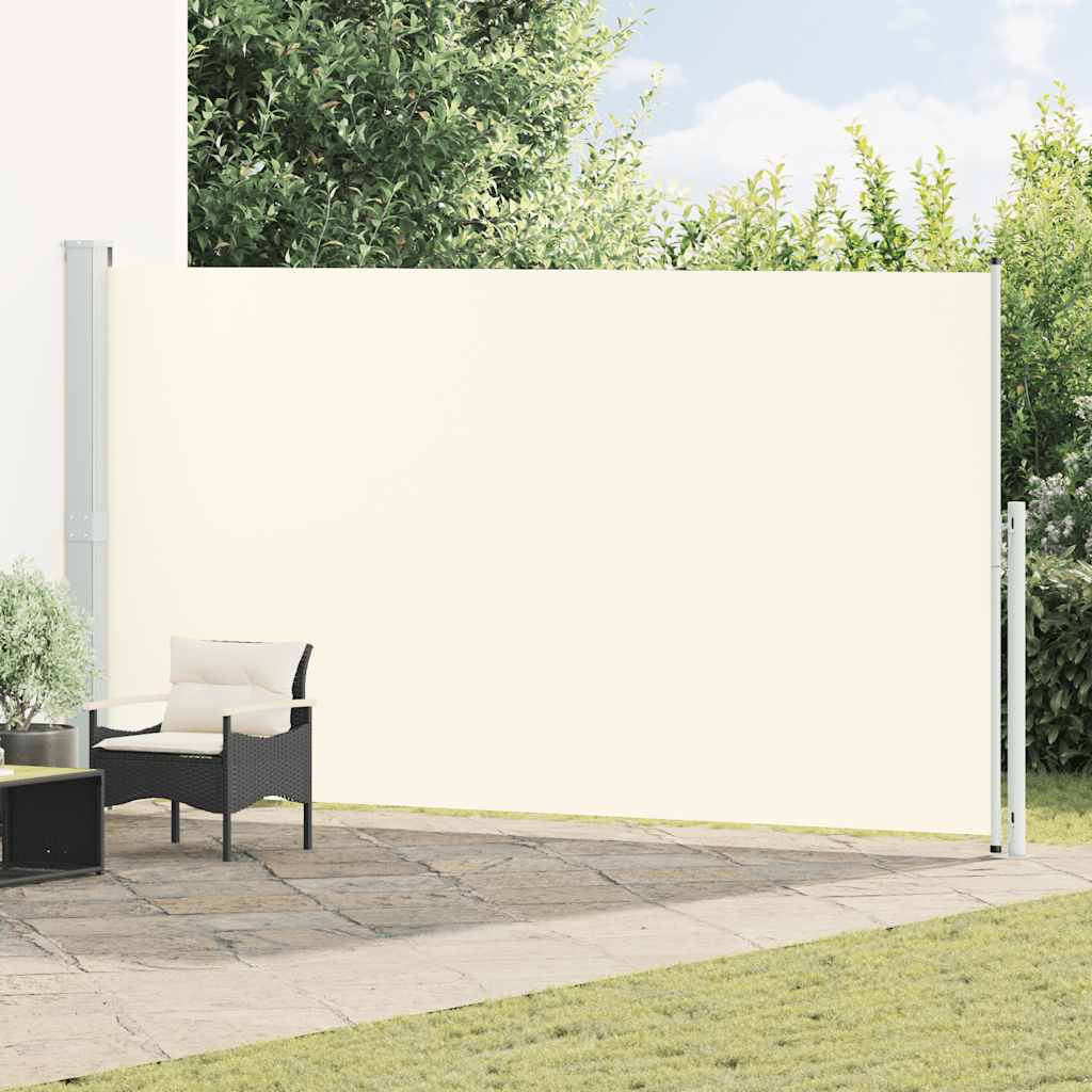 Uttrekkbar sidemarkise 200x500 cm kremhvit vidaXL