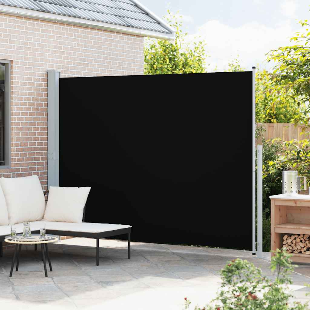 Uttrekkbar sidemarkise 220x300 cm svart vidaXL