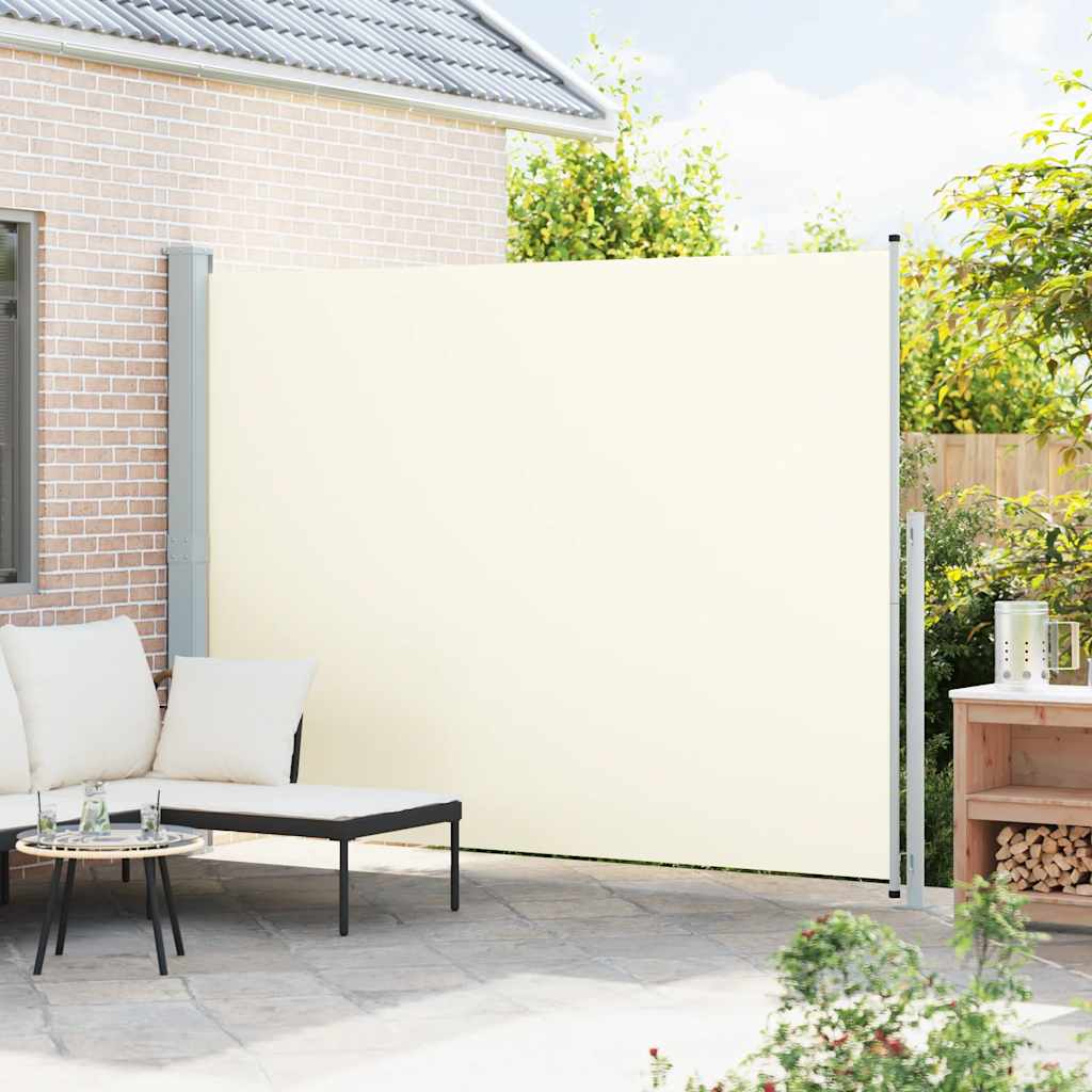 Uttrekkbar sidemarkise 220x300 cm kremhvit vidaXL