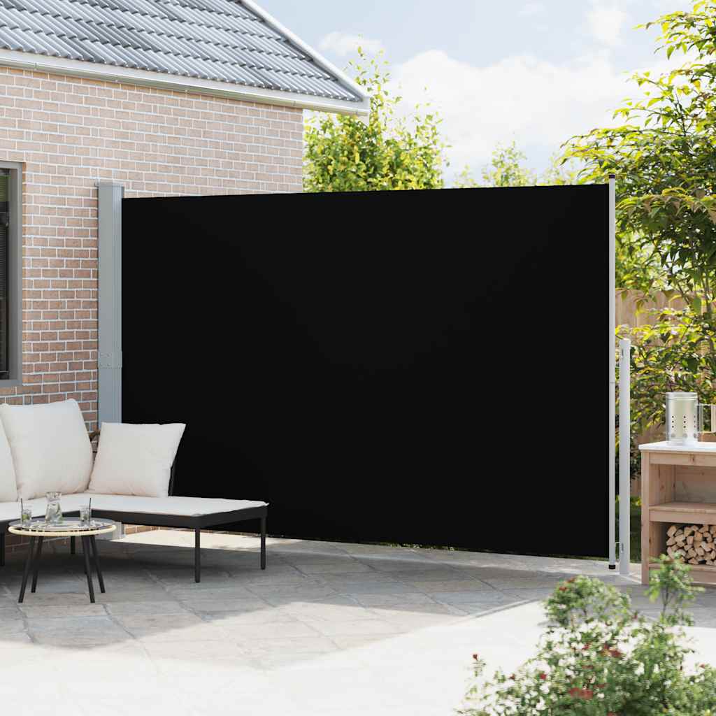 Uttrekkbar sidemarkise 220x500 cm svart vidaXL