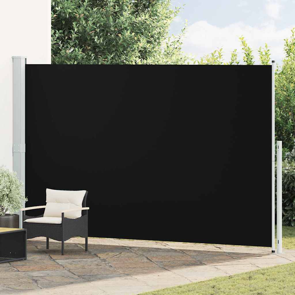 Uttrekkbar sidemarkise 220x500 cm svart vidaXL