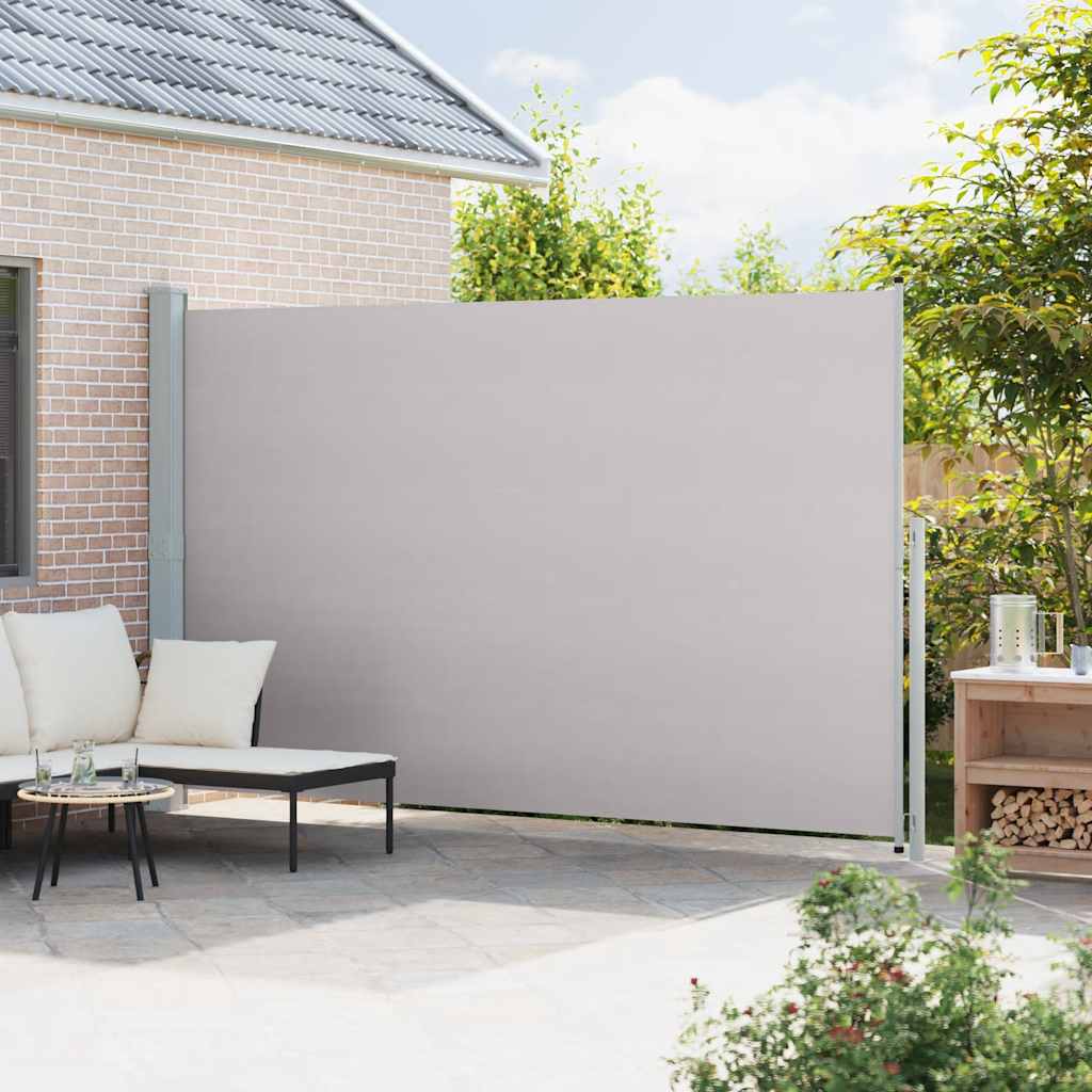 Uttrekkbar sidemarkise 220x500 cm grå vidaXL