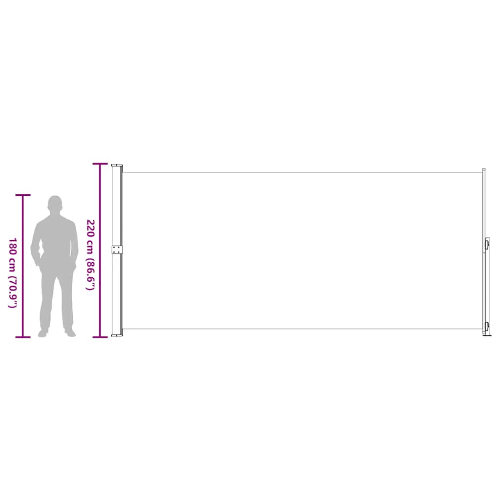 Uttrekkbar sidemarkise 220x500 cm brun vidaXL