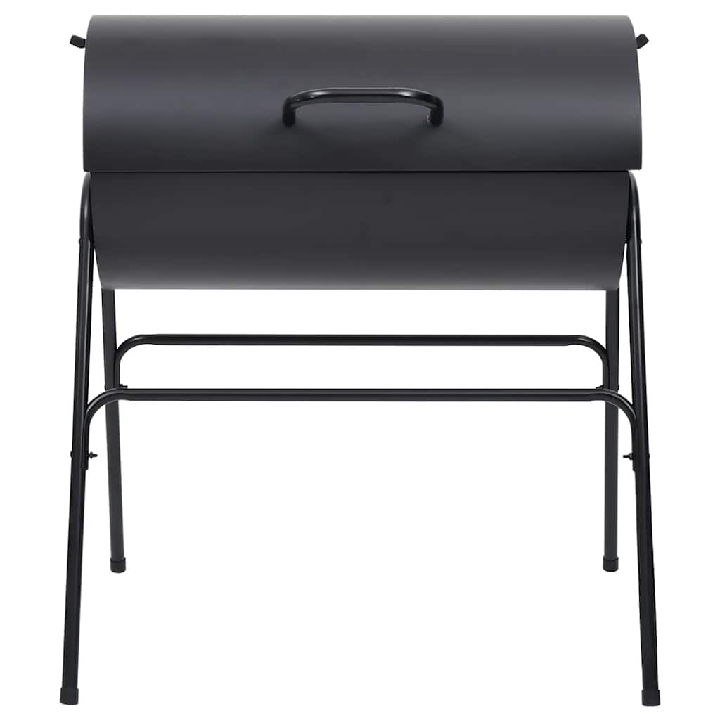 Tønnegrill med 2 grillrister svart 80x95x90 cm stål vidaXL