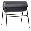 Tønnegrill med 2 grillrister svart 80x95x90 cm stål