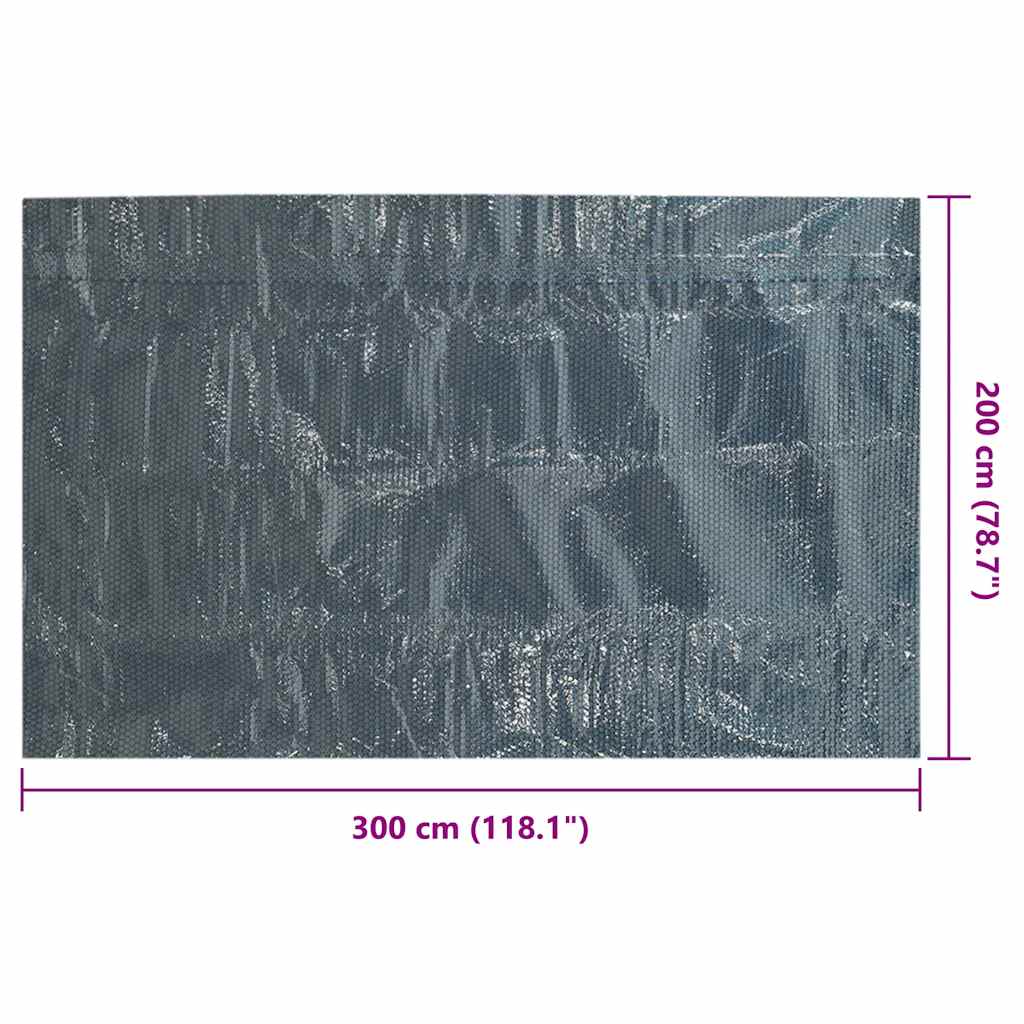 Flytende solarduk til basseng PE 300x200 cm svart og blå vidaXL