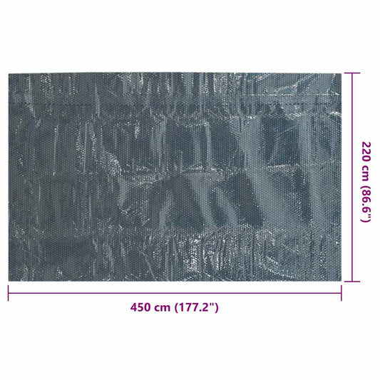 Flytende solarduk til basseng PE 450x220 cm svart og blå vidaXL