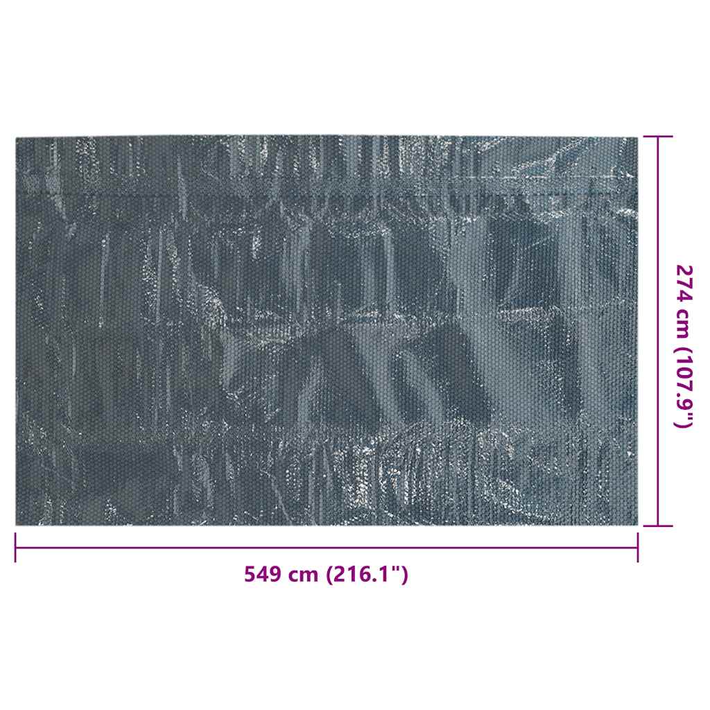 Flytende solarduk til basseng PE 549x274 cm svart og blå vidaXL