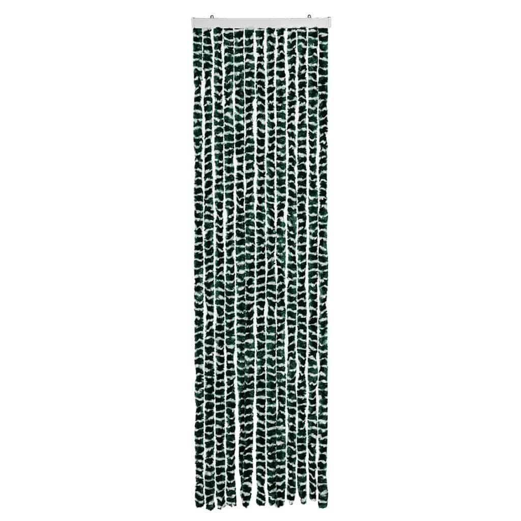Insektsgardin grønn og hvit 56x185 cm chenille