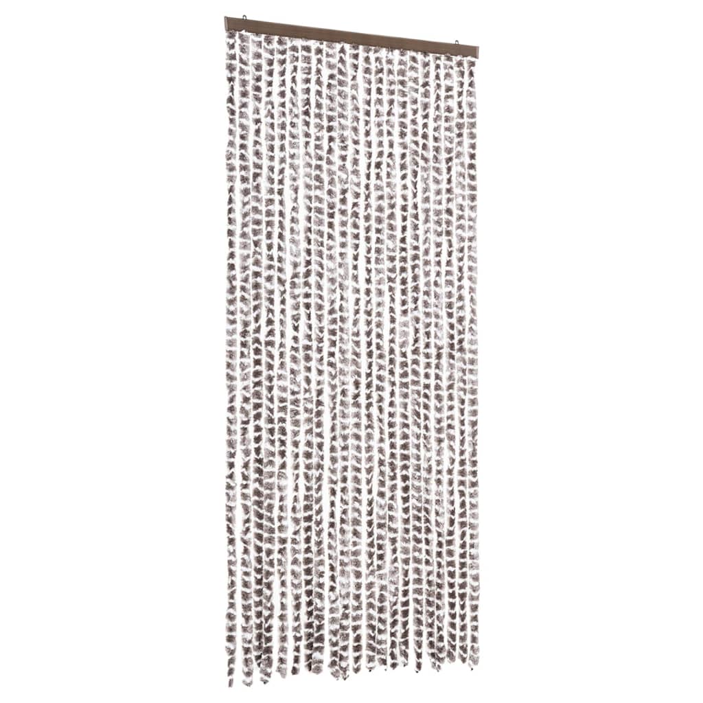 Insektgardin gråbrun og hvit 90x220 cm chenille