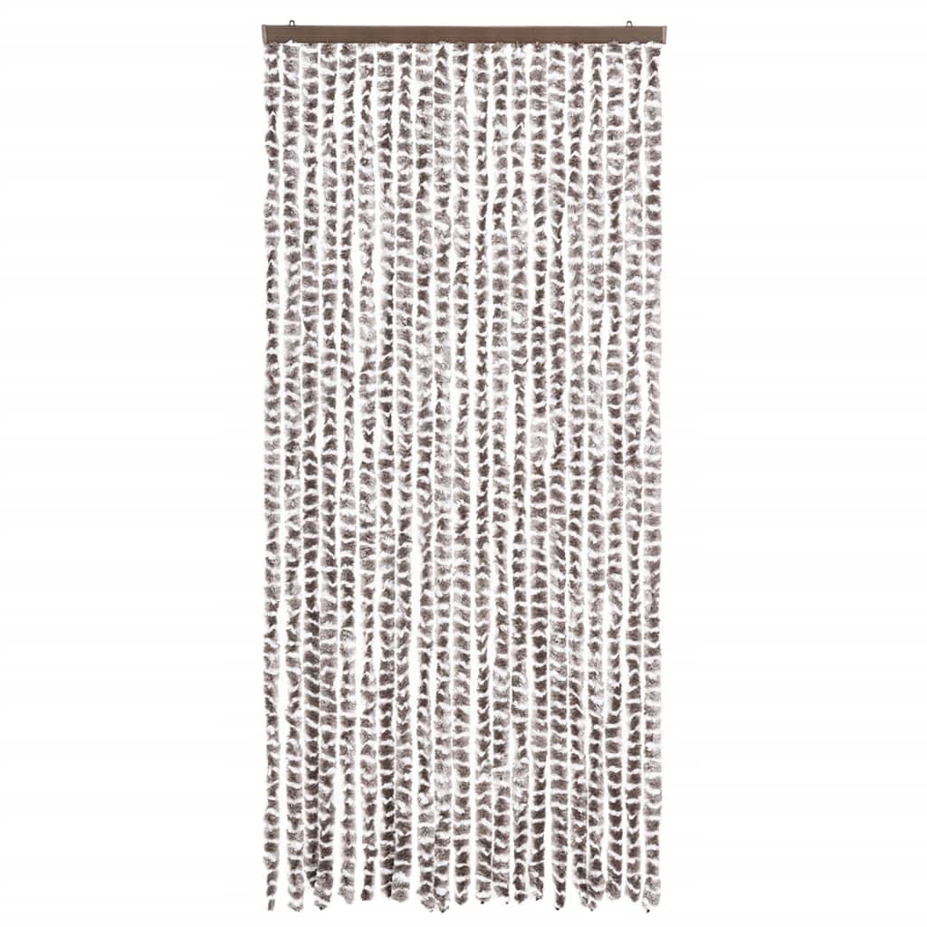 Insektgardin gråbrun og hvit 90x220 cm chenille