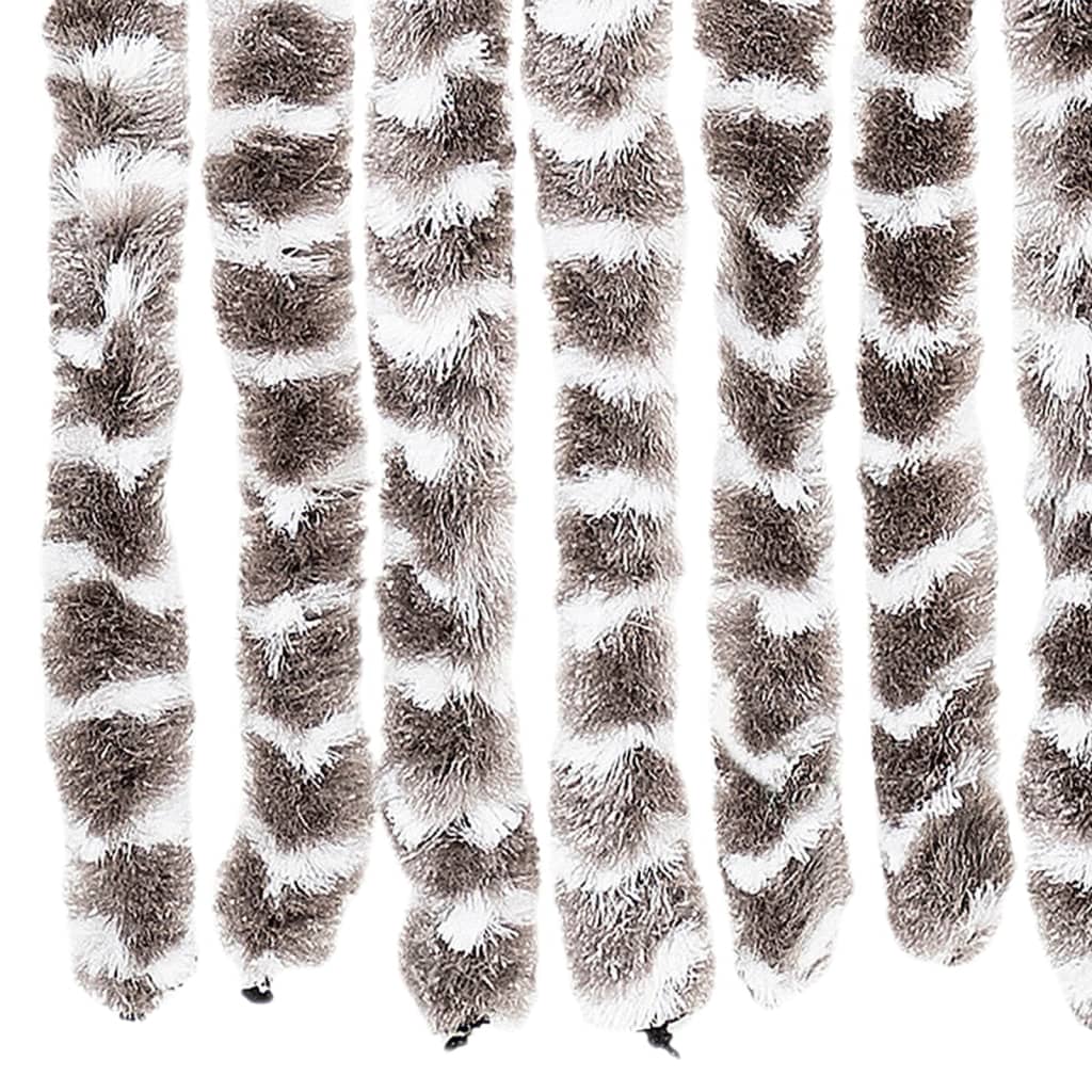 Insektgardin gråbrun og hvit 90x220 cm chenille