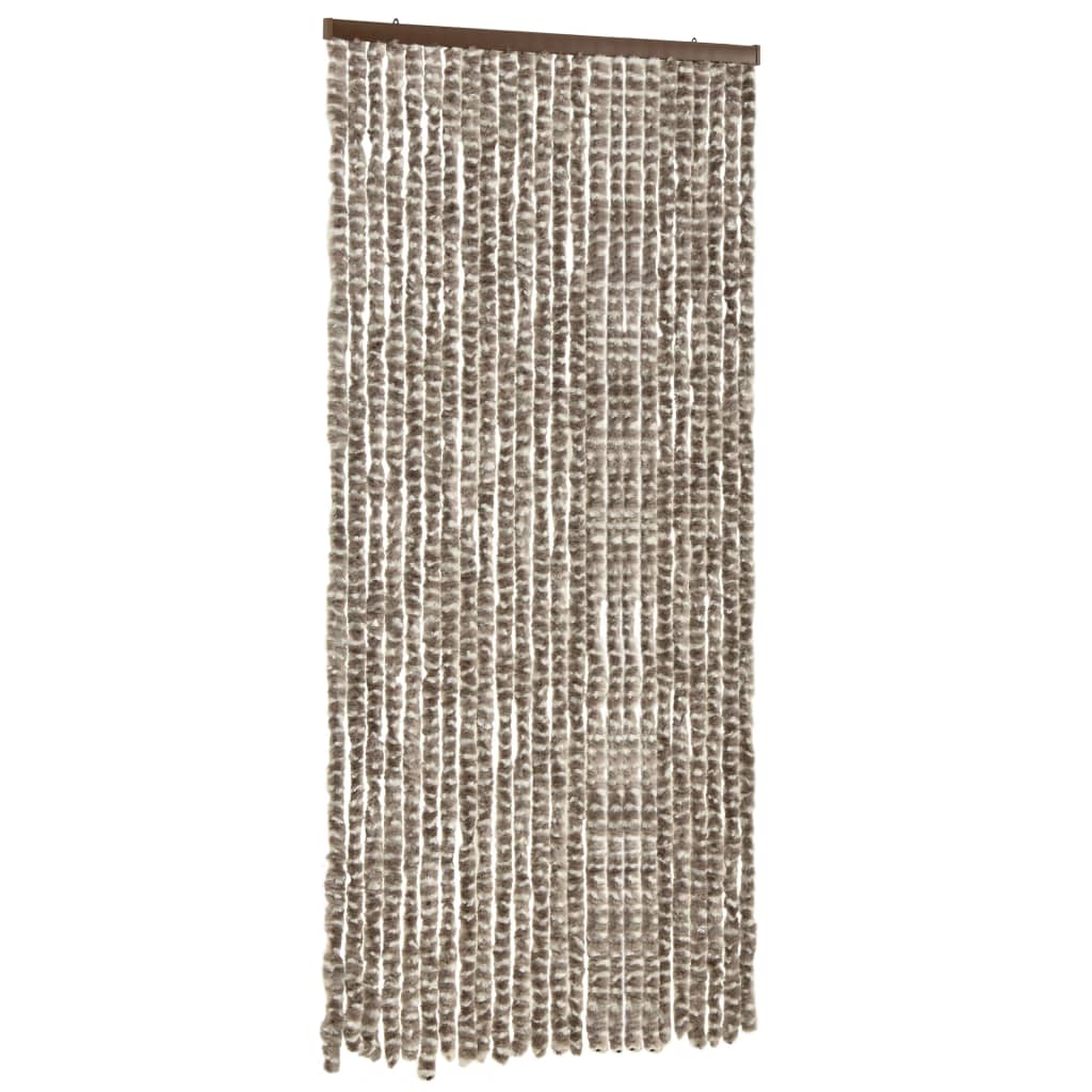 Insektgardin gråbrun og hvit 100x220 cm chenille