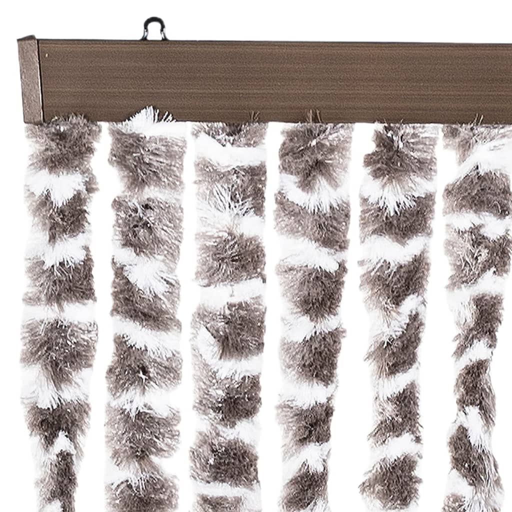 Insektgardin gråbrun og hvit 100x220 cm chenille