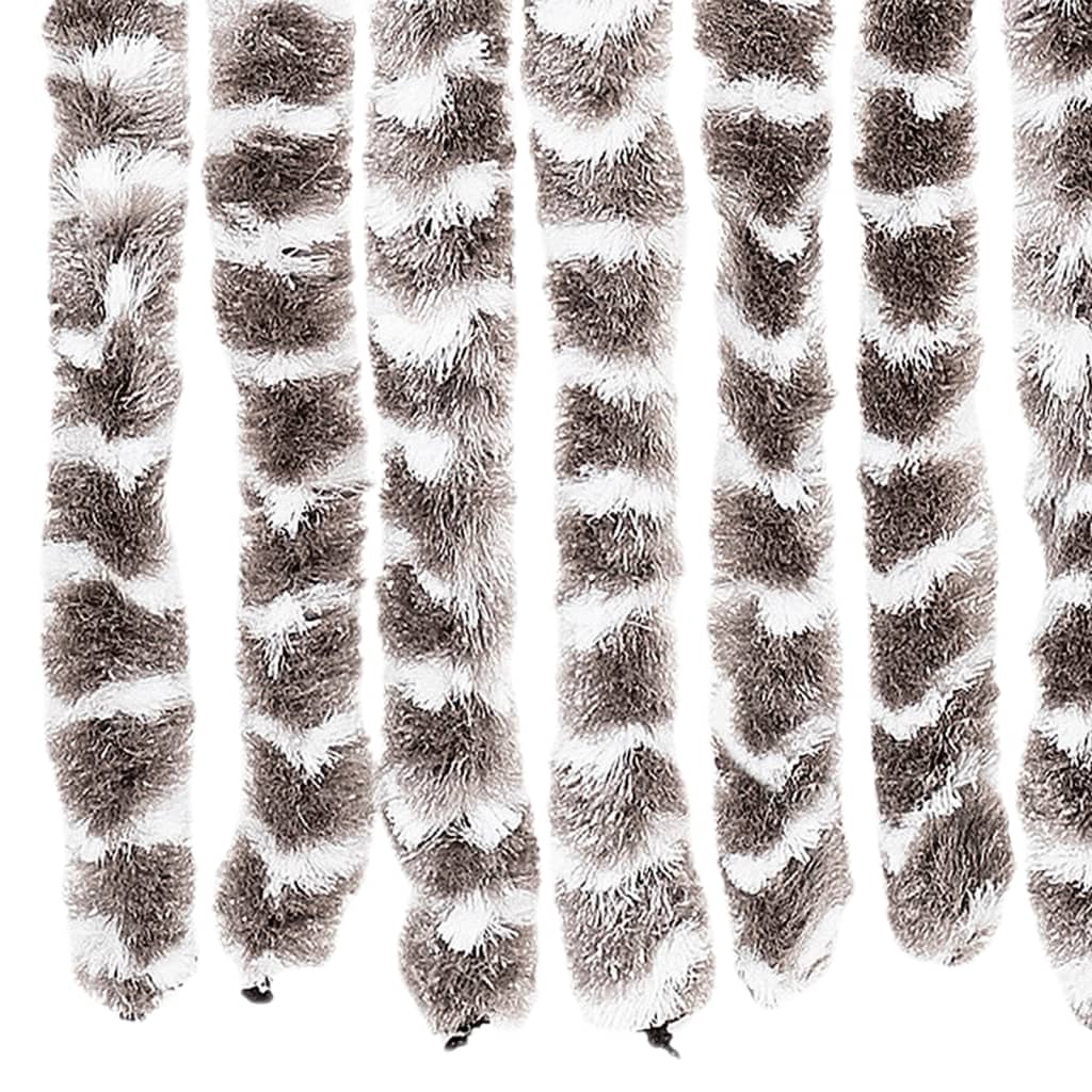 Insektgardin gråbrun og hvit 100x220 cm chenille