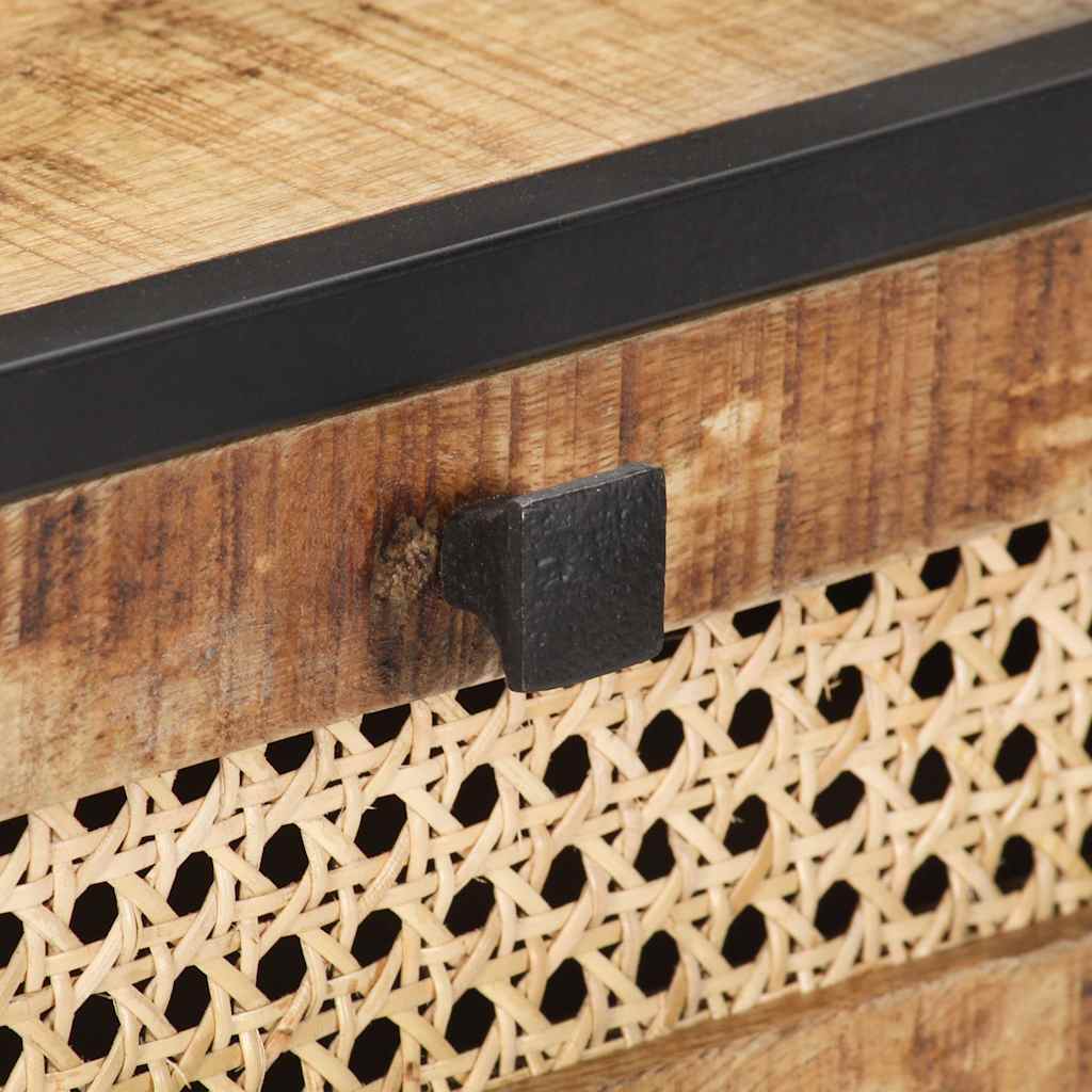 Konsollbord 100x35x75 cm grovt mangotre og naturlig stokk