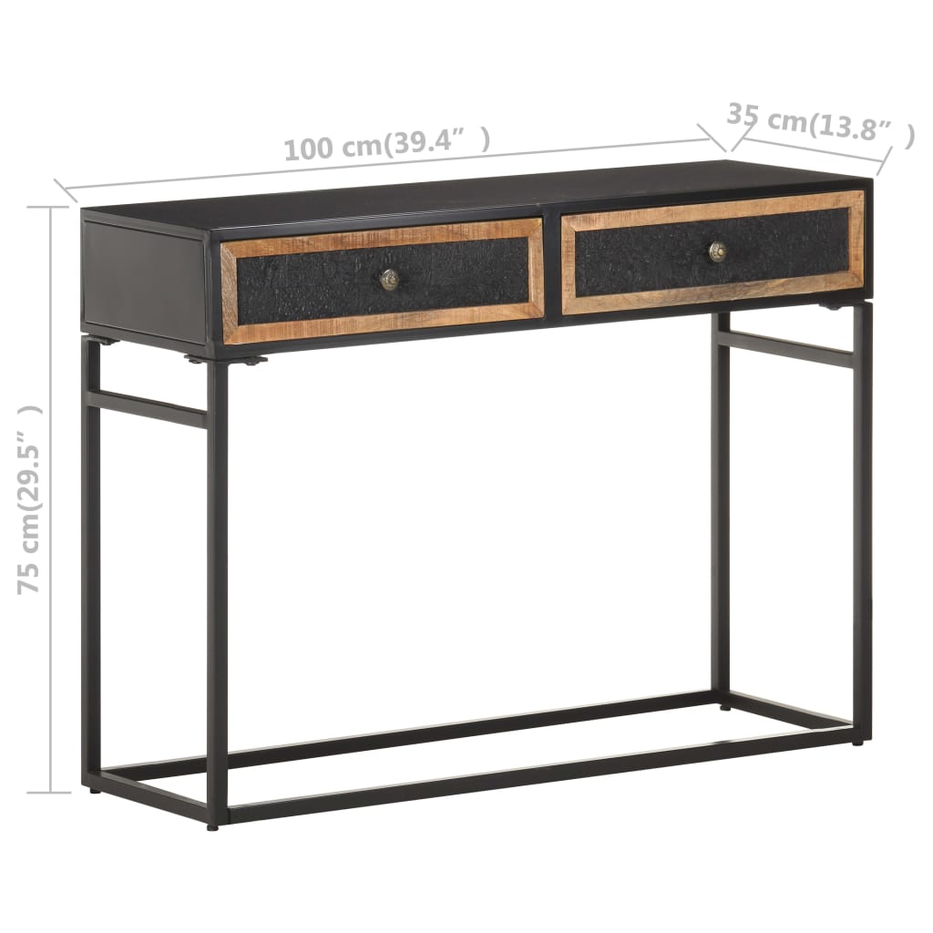 Konsollbord 100x35x75 cm heltre mango