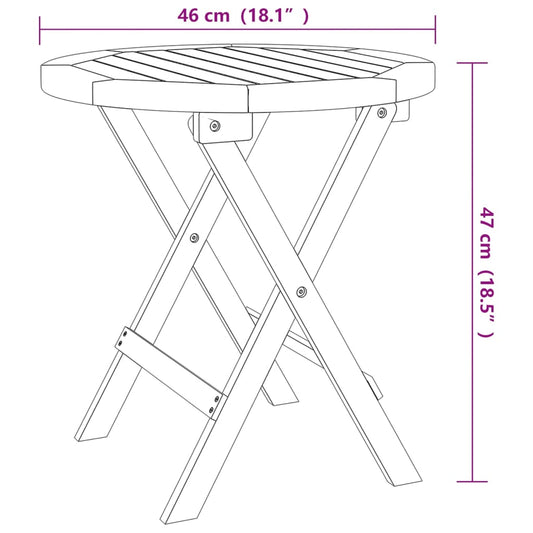 Bistrobord Ø46x47 cm heltre akasie vidaXL