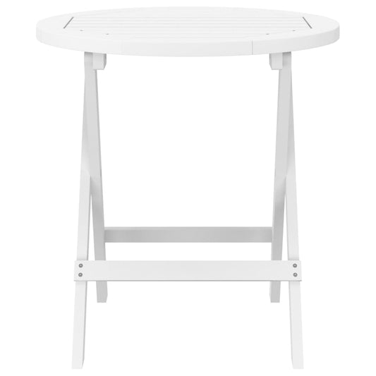 Sammenleggbart hagebord hvit Ø 46 cm heltre akasie vidaXL
