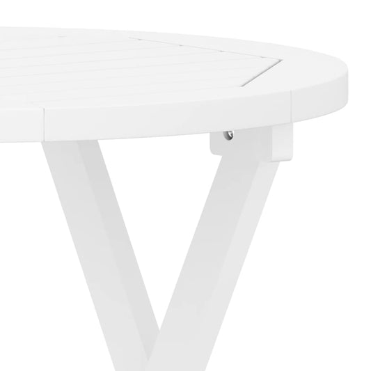 Sammenleggbart hagebord hvit Ø 46 cm heltre akasie vidaXL