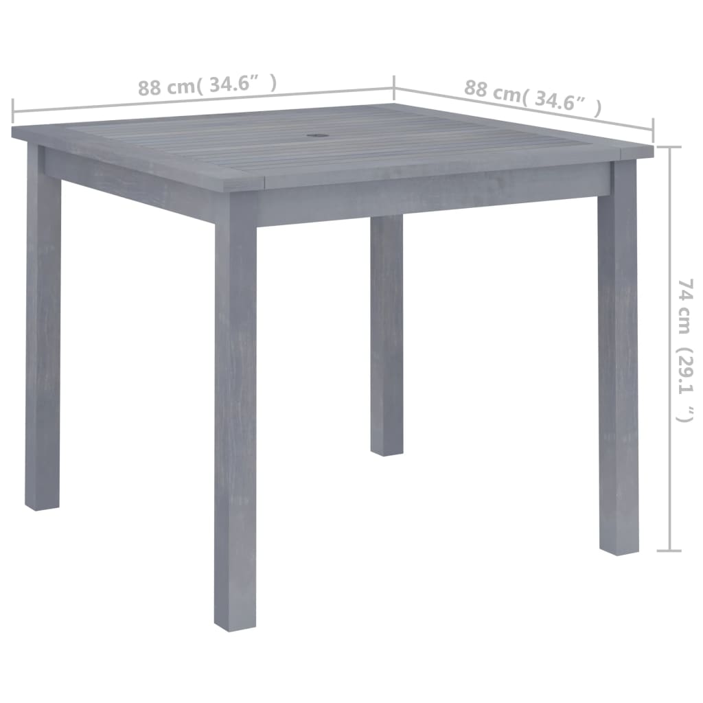 Utendørs spisebord 88x88x74 cm heltre akasie