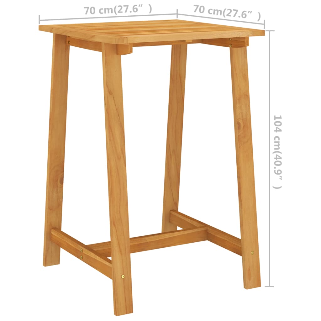 Barbord til hage 70x70x104 cm heltre akasie