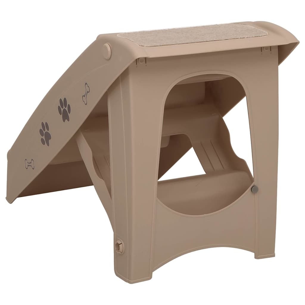 Hundetrapp sammenleggbar brun 62x40x49,5 cm vidaXL