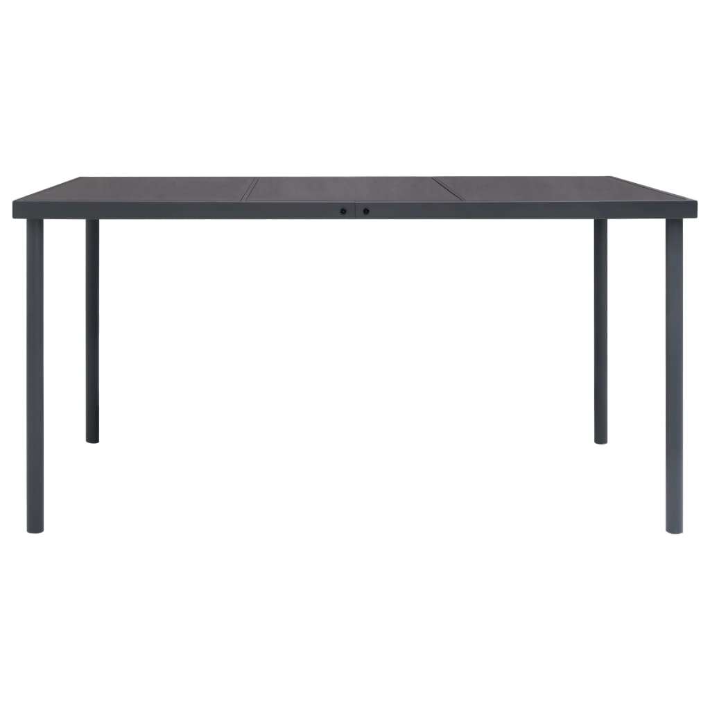 Utendørs spisebord antrasitt 150x90x74 cm stål