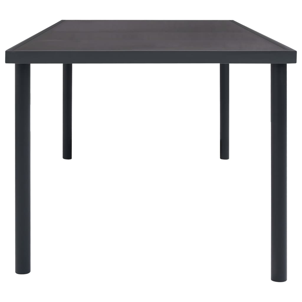 Utendørs spisebord antrasitt 150x90x74 cm stål