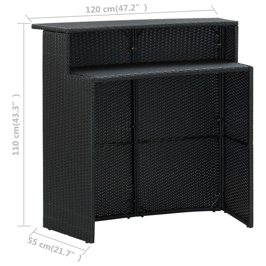 Hagebord svart 120x55x110 cm polyrotting