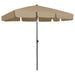 Strandparasoll gråbrun 200x125 cm