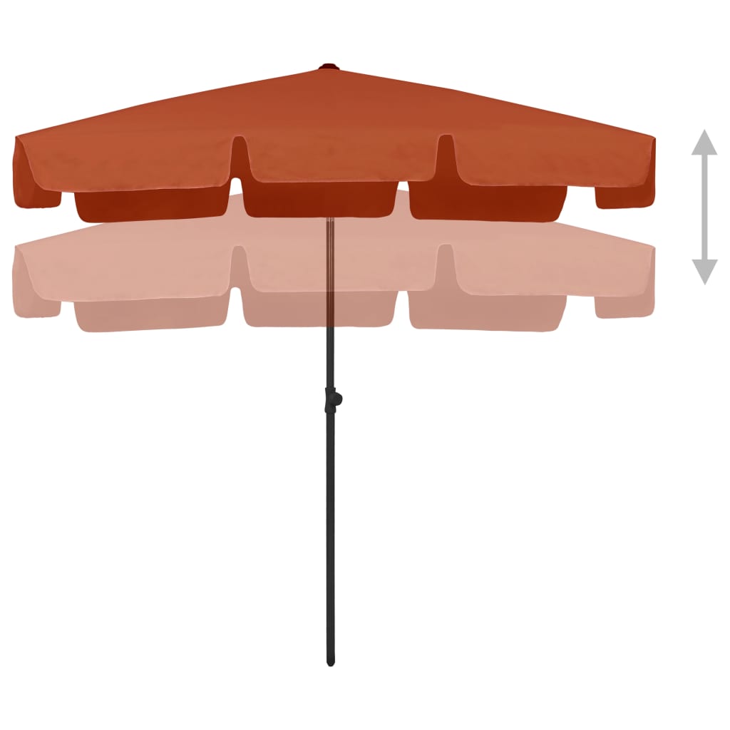 Strandparasoll terrakotta 200x125 cm