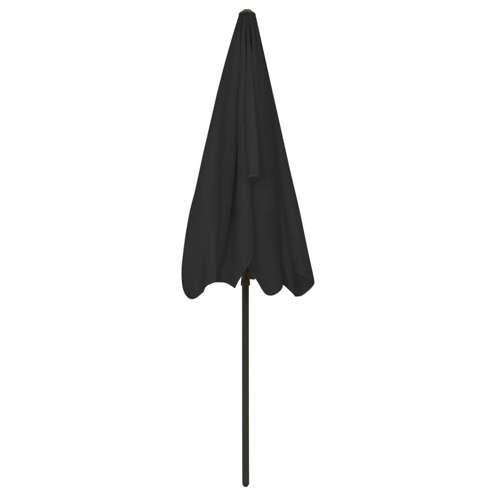 Strandparasoll svart 200x125 cm
