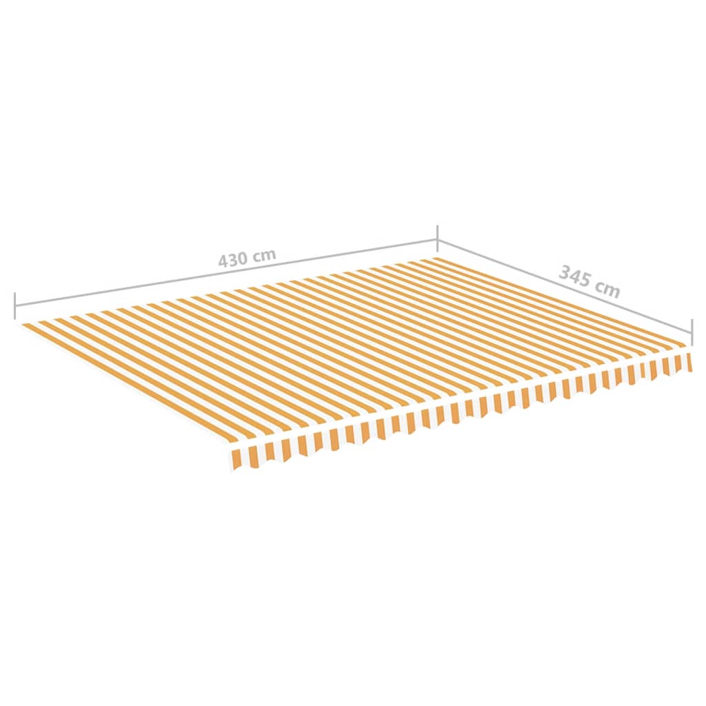 Erstatningsduk for markise gul og hvit 4,5x3,5 m vidaXL