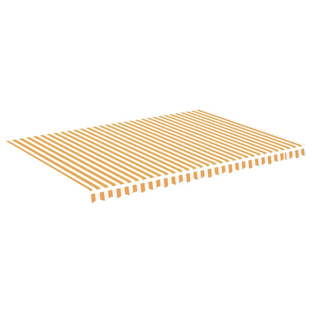 Erstatningsduk for markise gul og hvit 5x3,5 m polyester