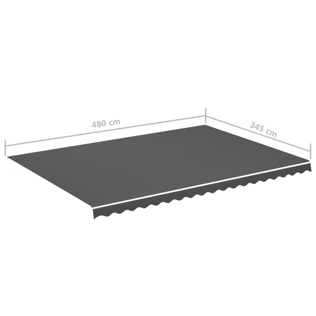 Erstatningsduk for markise antrasitt 5x3,5 m vidaXL
