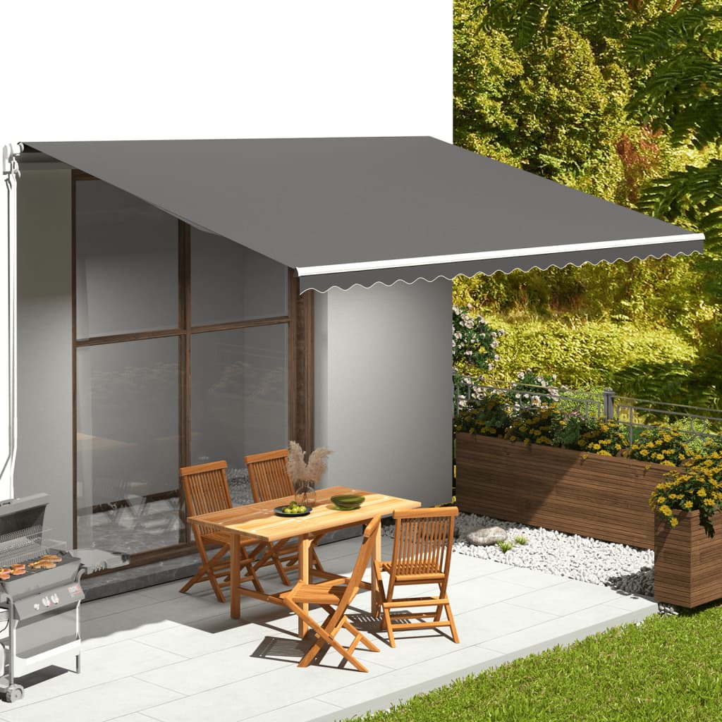 Erstatningsduk for markise antrasitt 5x3,5 m vidaXL