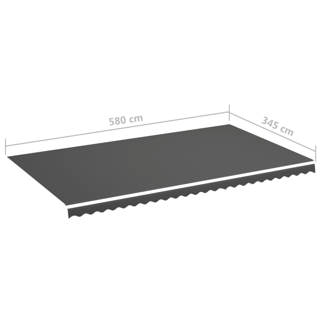 Erstatningsduk for markise antrasitt 6x3,5 m vidaXL