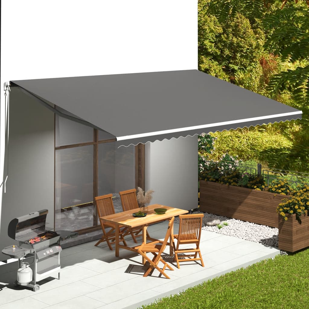 Erstatningsduk for markise antrasitt 6x3,5 m vidaXL