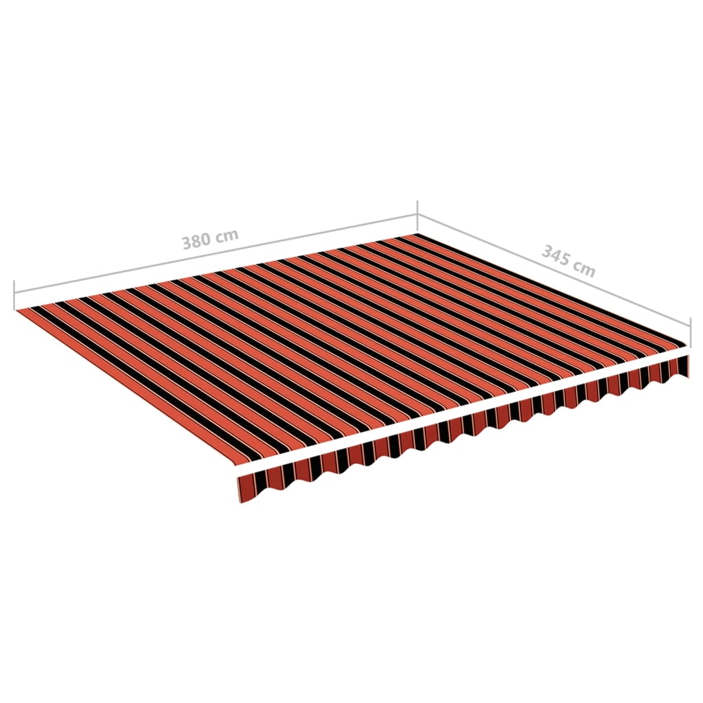 Erstatningsduk for markise oransje og brun 4x3,5 m polyester