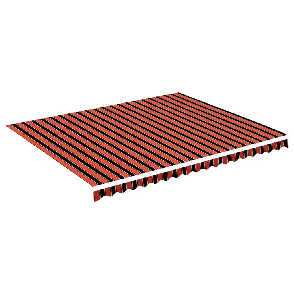Erstatningsduk for markise oransje og brun 4,5x3,5 m polyester