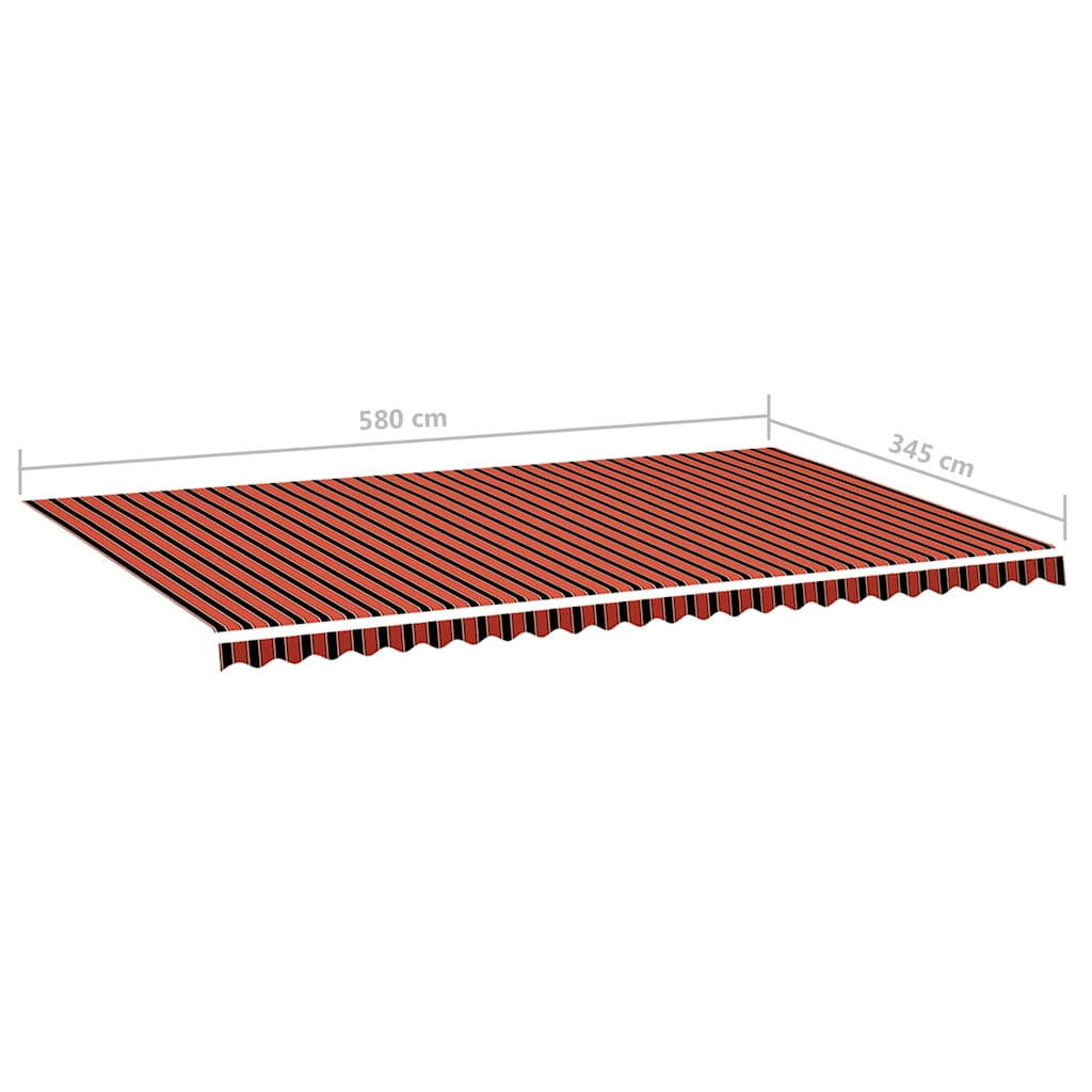 Erstatningsduk for markise oransje og brun 6x3,5 m polyester