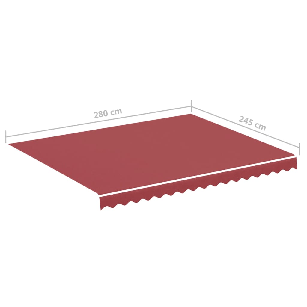 Erstatningsduk for markise burgunder 3x2,5 m polyester