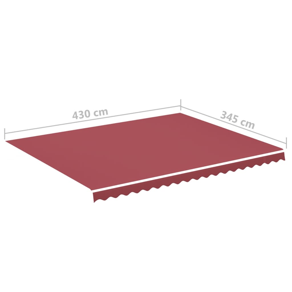 Erstatningsduk for markise burgunder 4,5x3,5 m polyester
