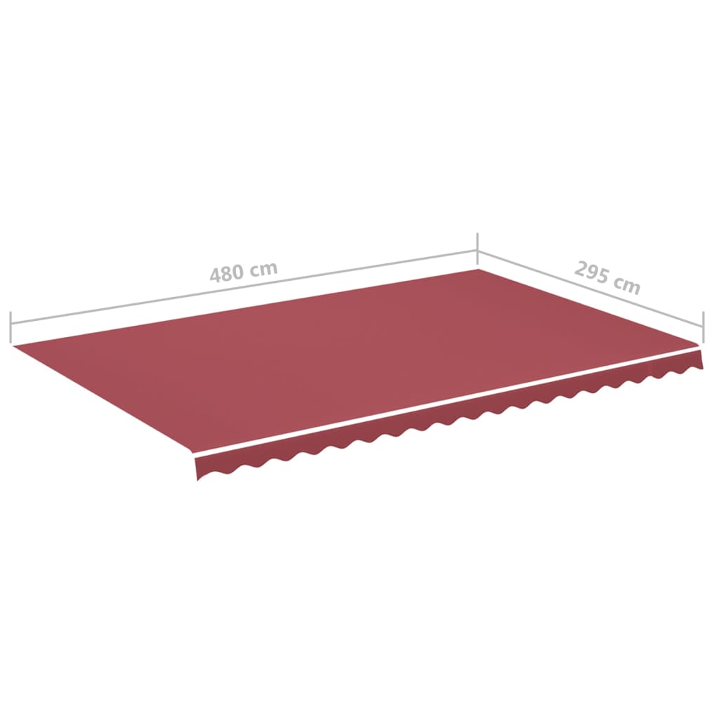 Erstatningsduk for markise burgunder 5x3 m polyester