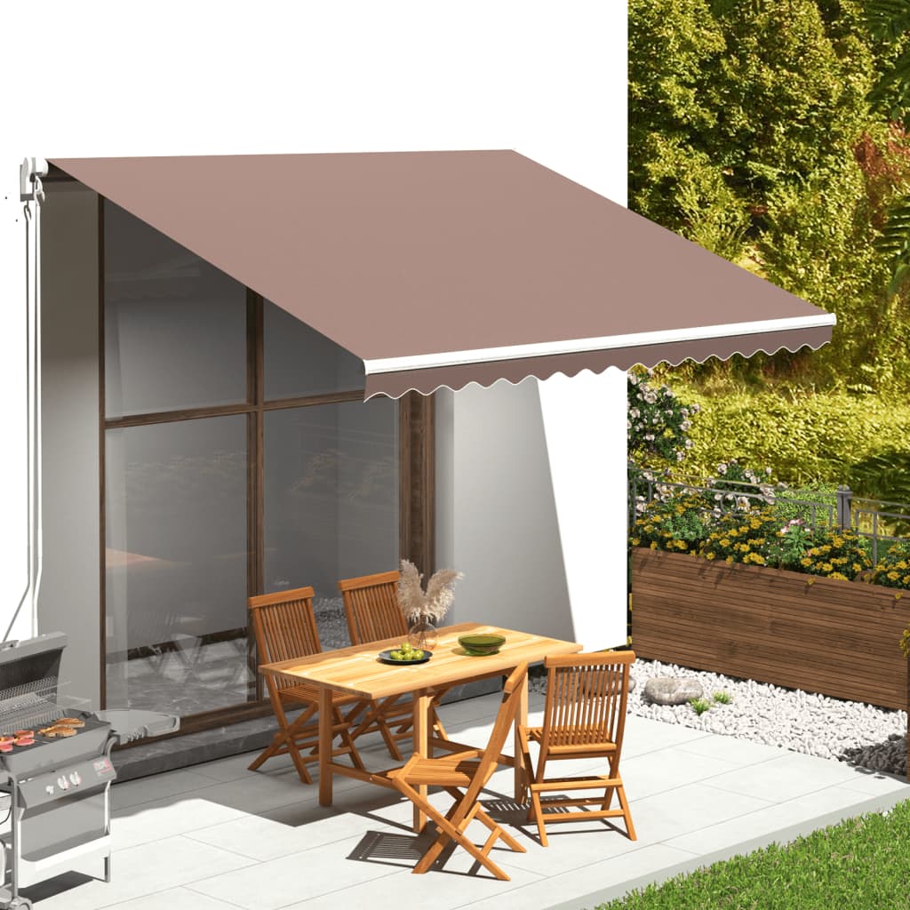 Erstatningsduk for markise brun 4x3 m polyester