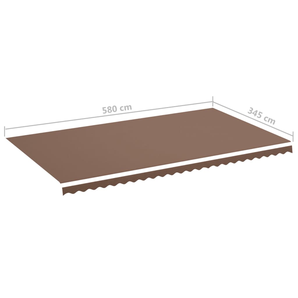 Erstatningsduk for markise brun 6x3,5 m polyester