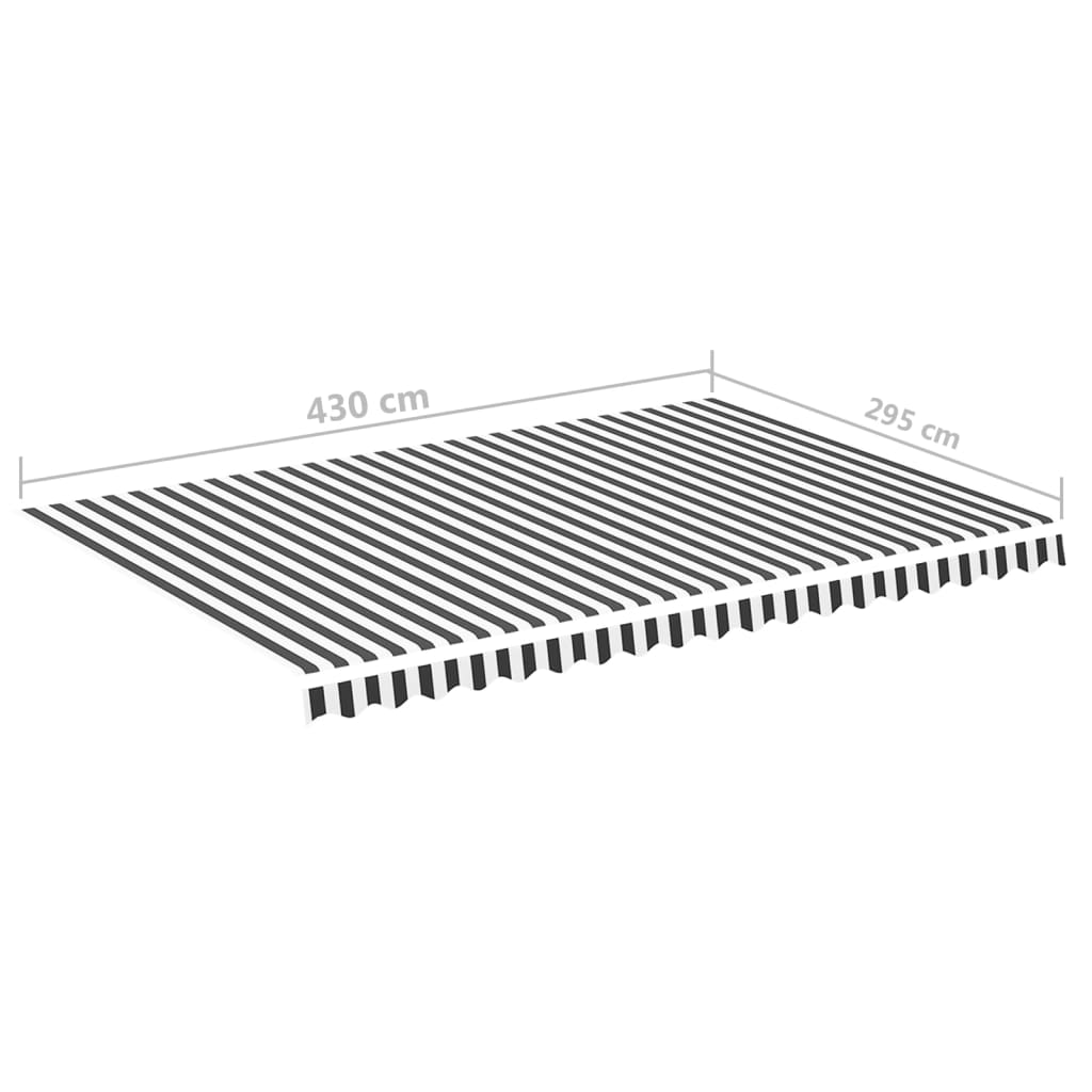 Erstatningsduk for markise antrasitt og hvit 4,5x3 m vidaXL