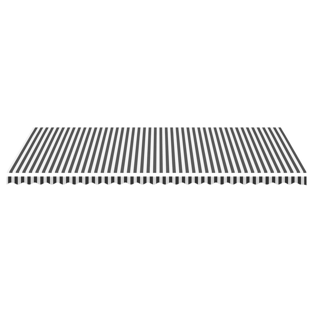 Erstatningsduk for markise antrasitt og hvit 6x3,5 m polyester