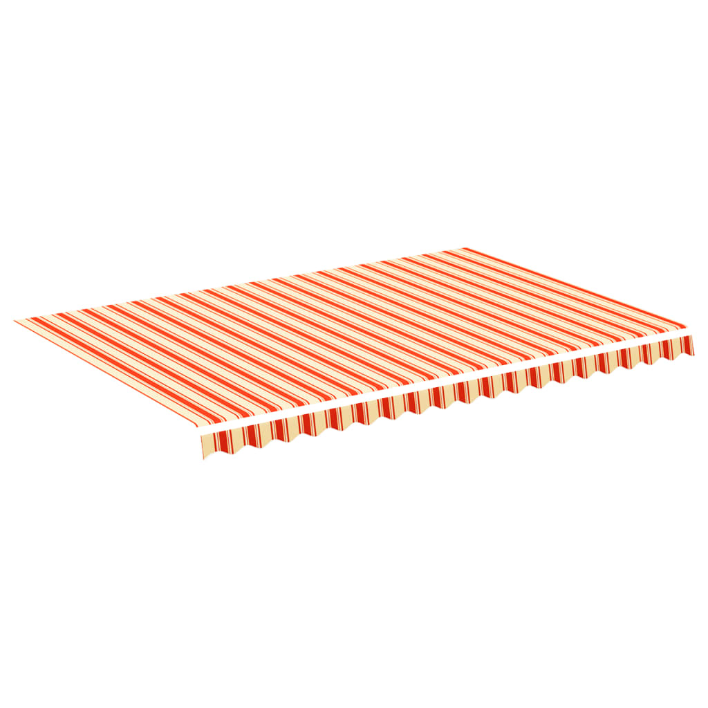Erstatningsduk for markise gul og oransje 4,5x3 m polyester